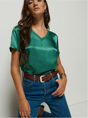 Women's Nation LTD June v-neck tee NWT Teal Green Short Sleeve V-Neck Tee S